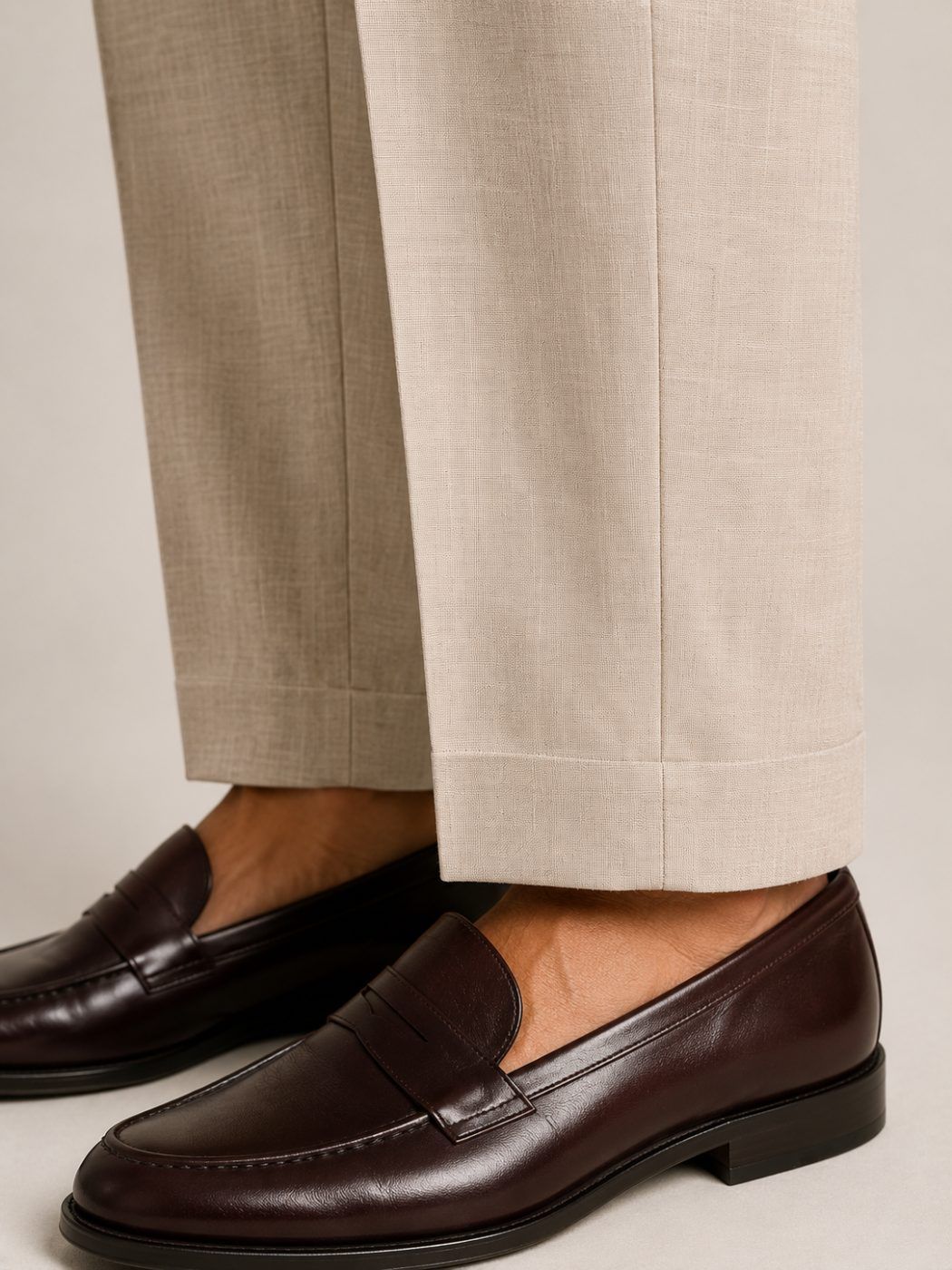 Arden Stone Pleated Linen Trouser — view 5