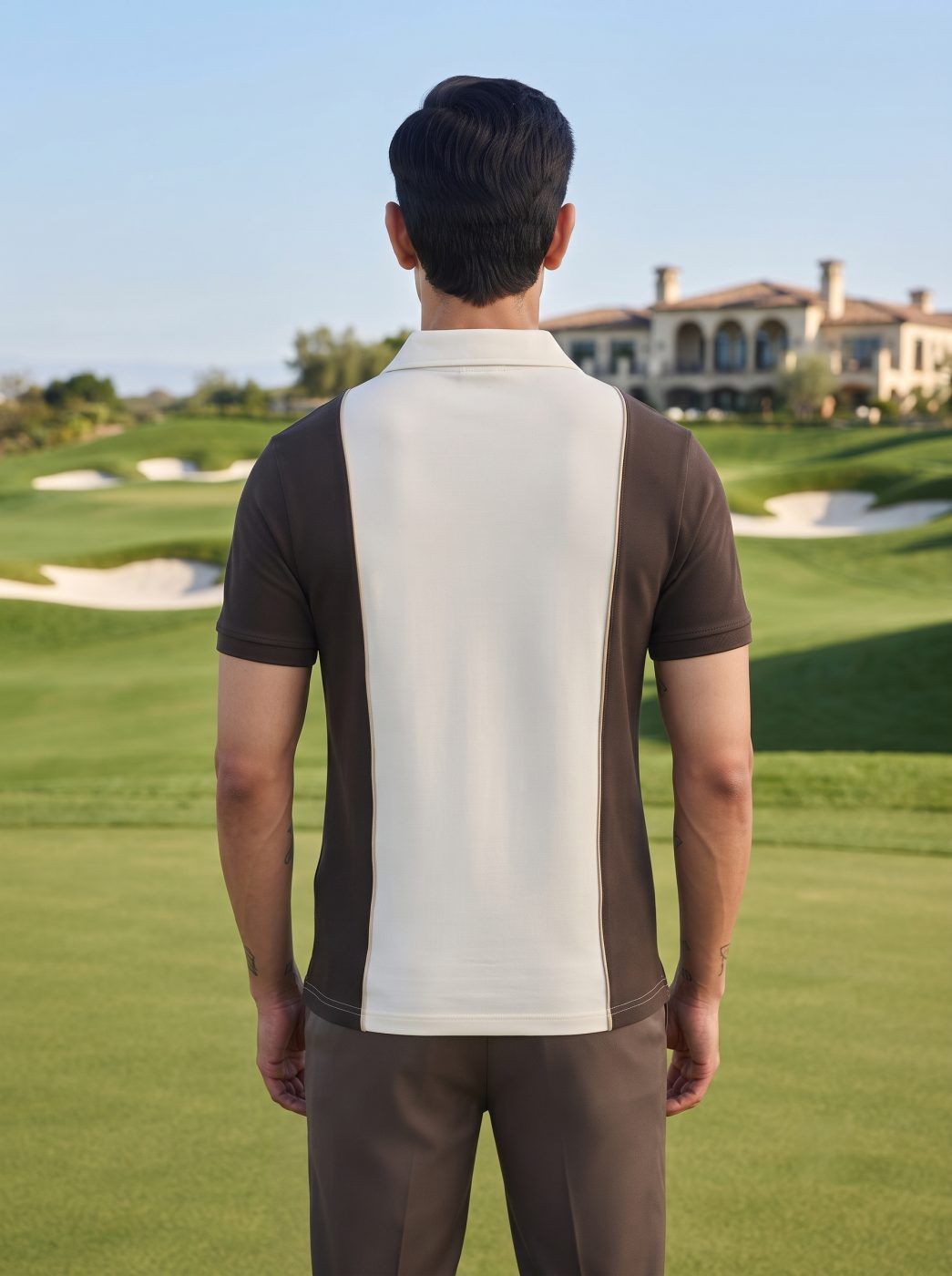 Brown & Cream Panel Polo — view 2
