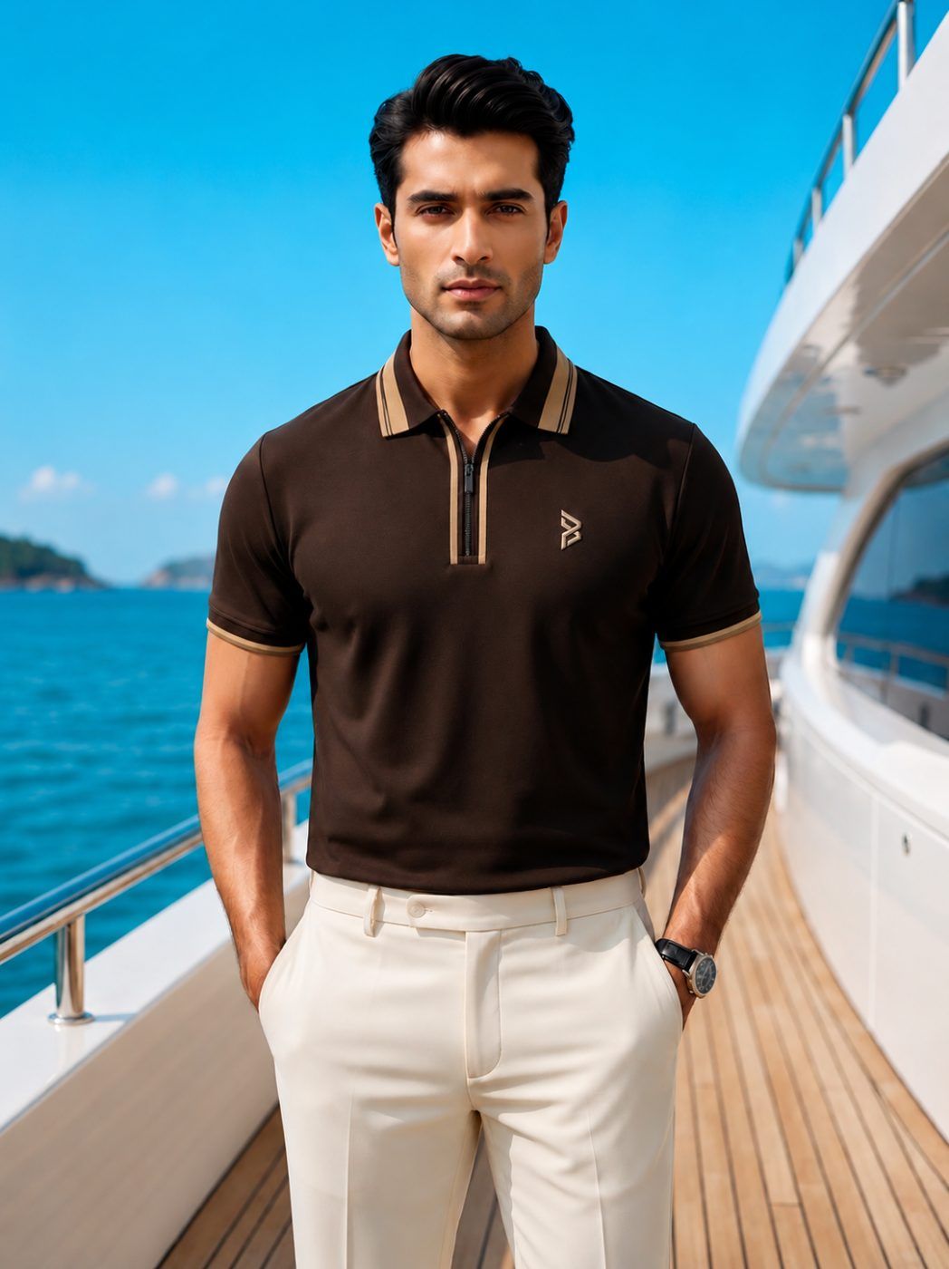 Chocolate Brown Polo — view 4