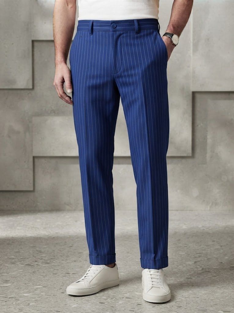 Cobalt Blue Pinstripe Chino