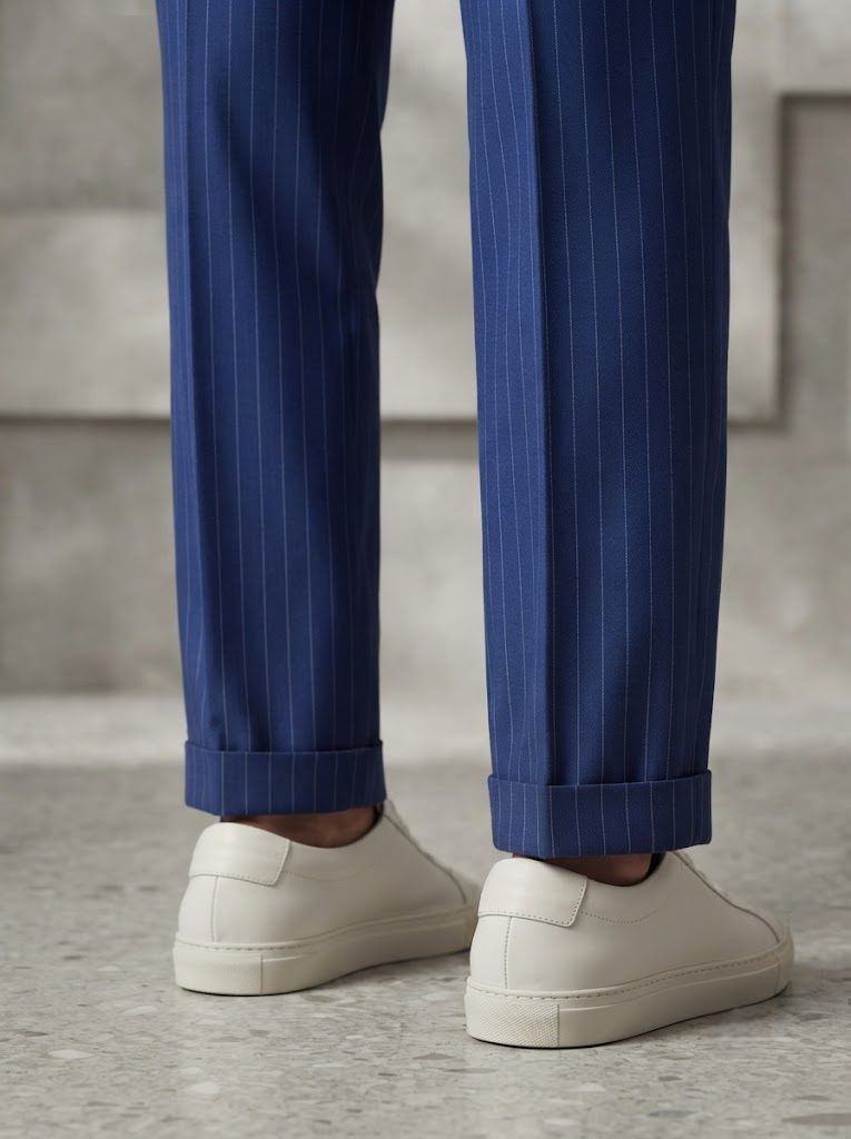 Cobalt Blue Pinstripe Chino — view 3