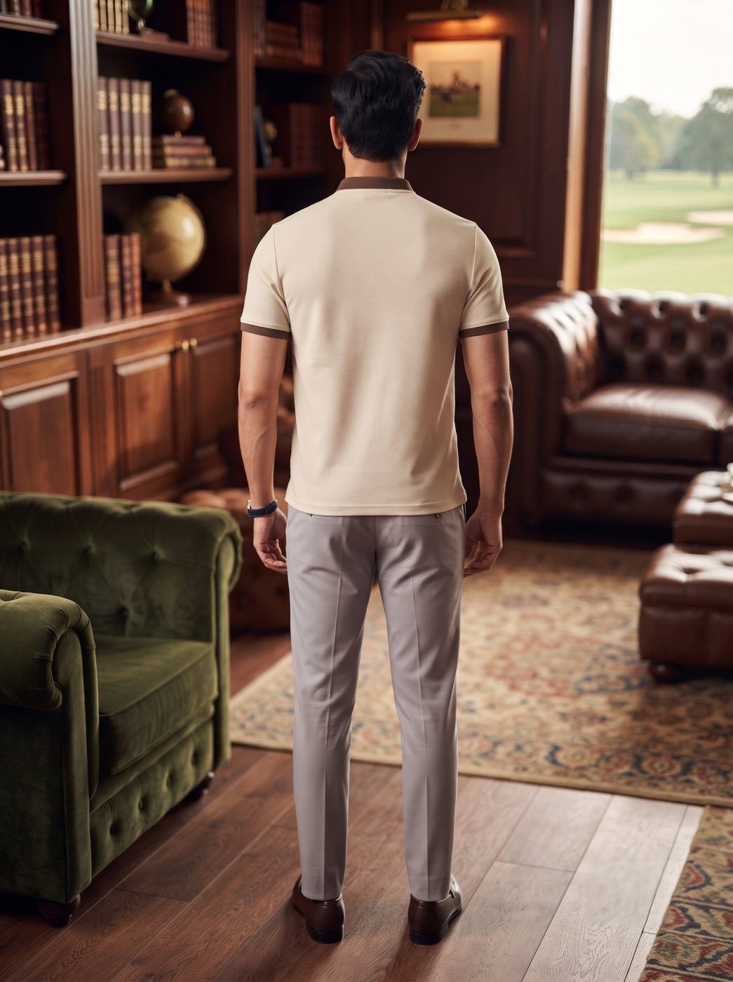 Cream & Brown Tipped Polo — view 3