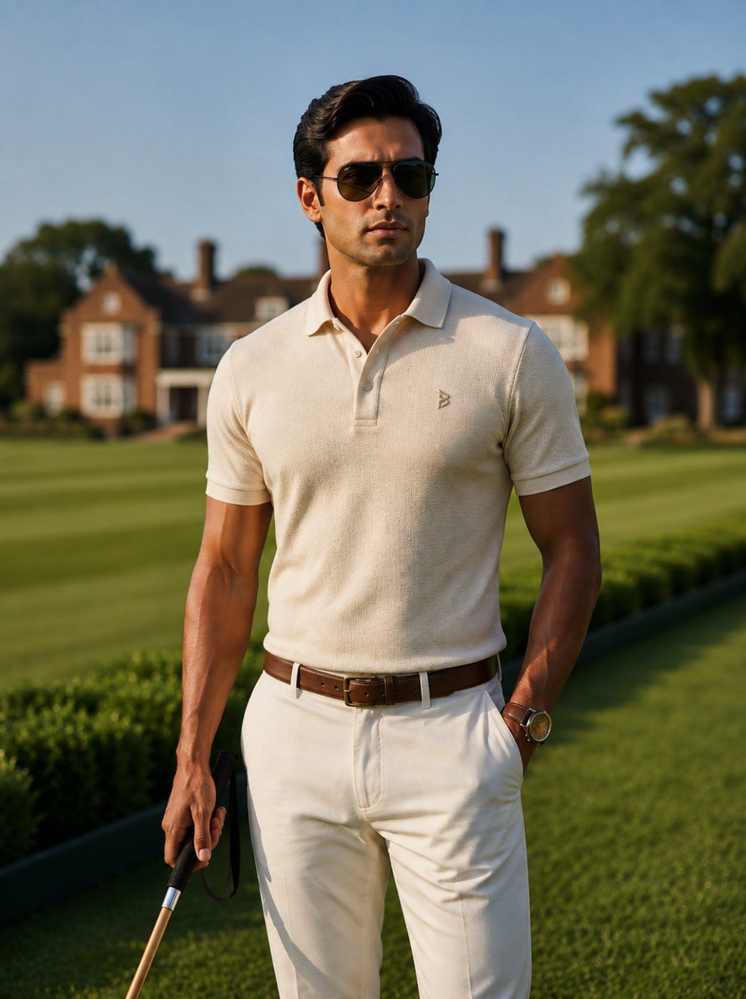Cream & Brown Tipped Polo — view 5