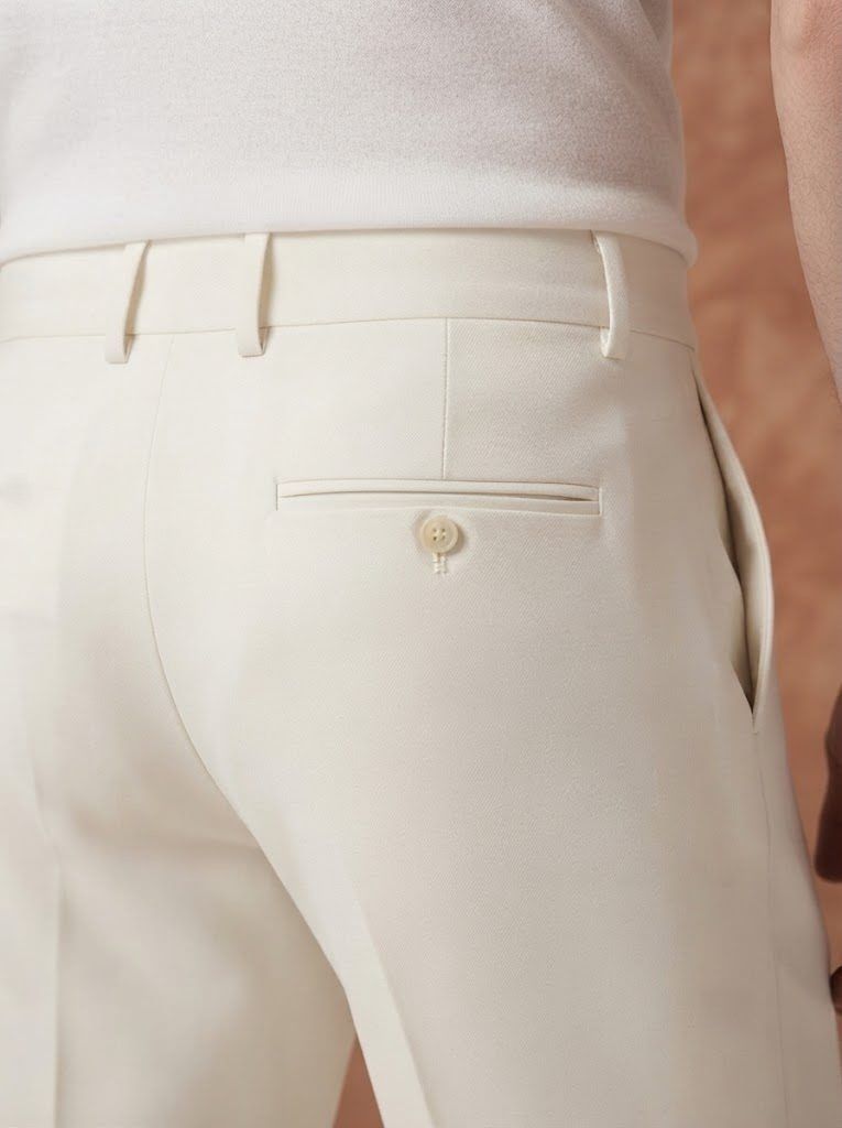 Crisp Ecru Tailored Trouser — view 2