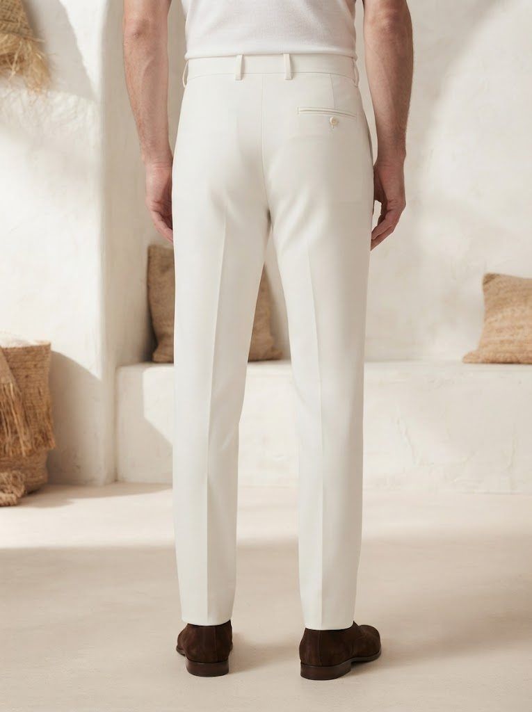 Crisp Ecru Tailored Trouser — view 3