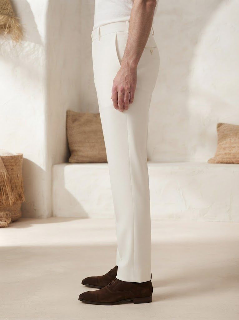 Crisp Ecru Tailored Trouser — view 5
