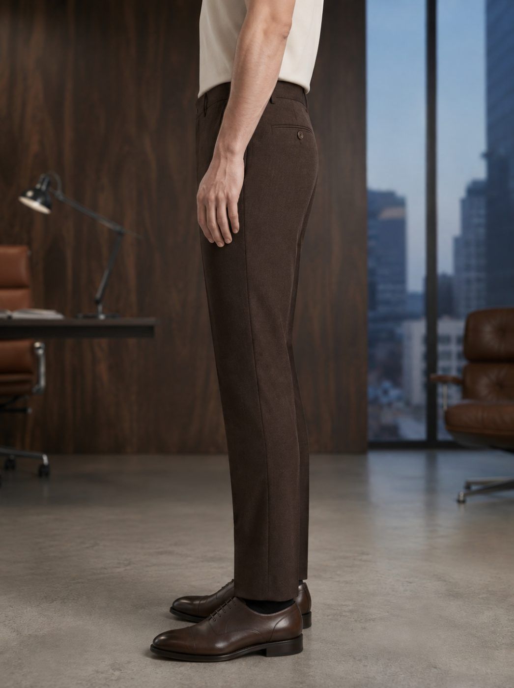 Dark Espresso Linen Trouser — view 2