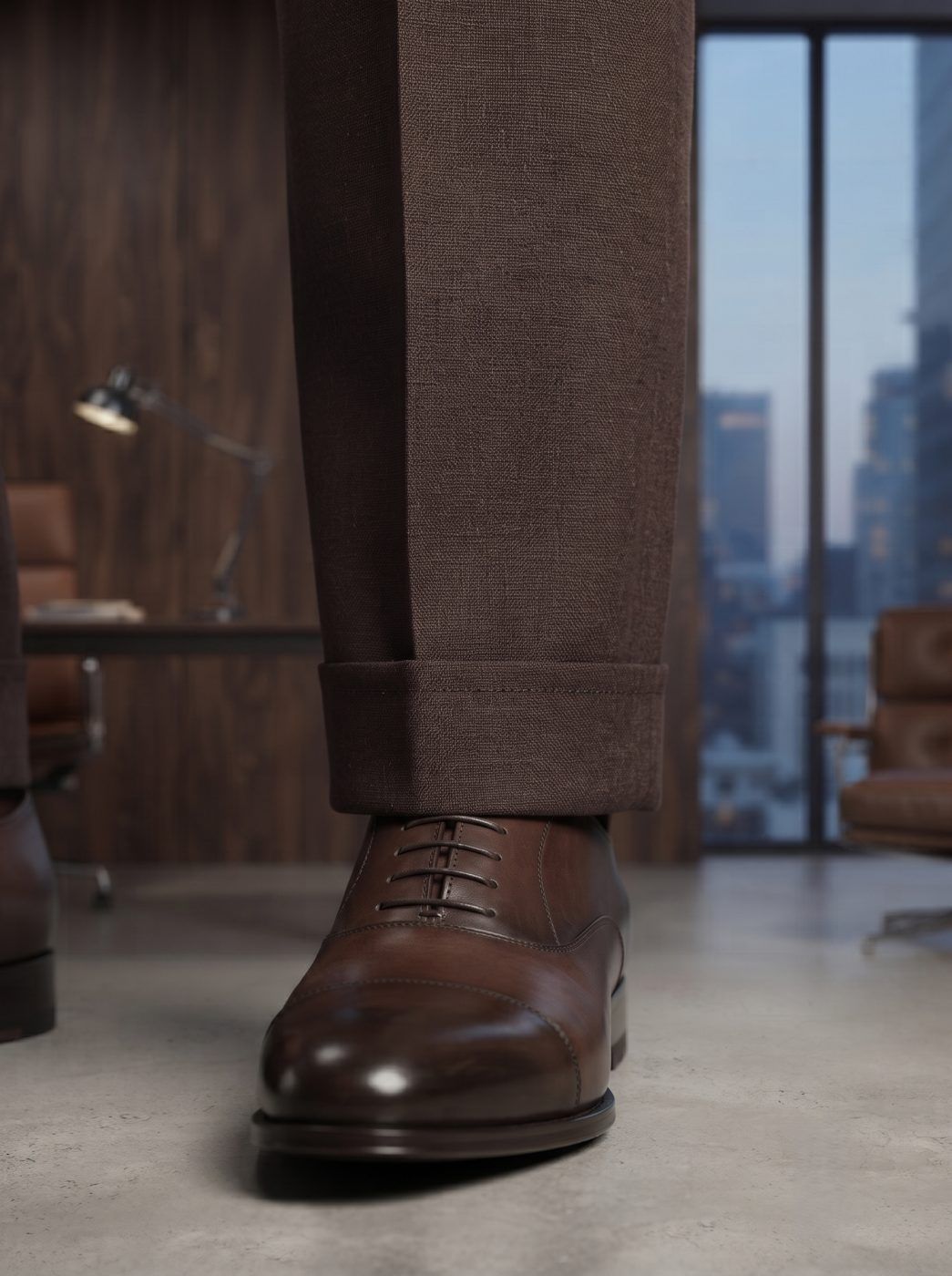 Dark Espresso Linen Trouser — view 5