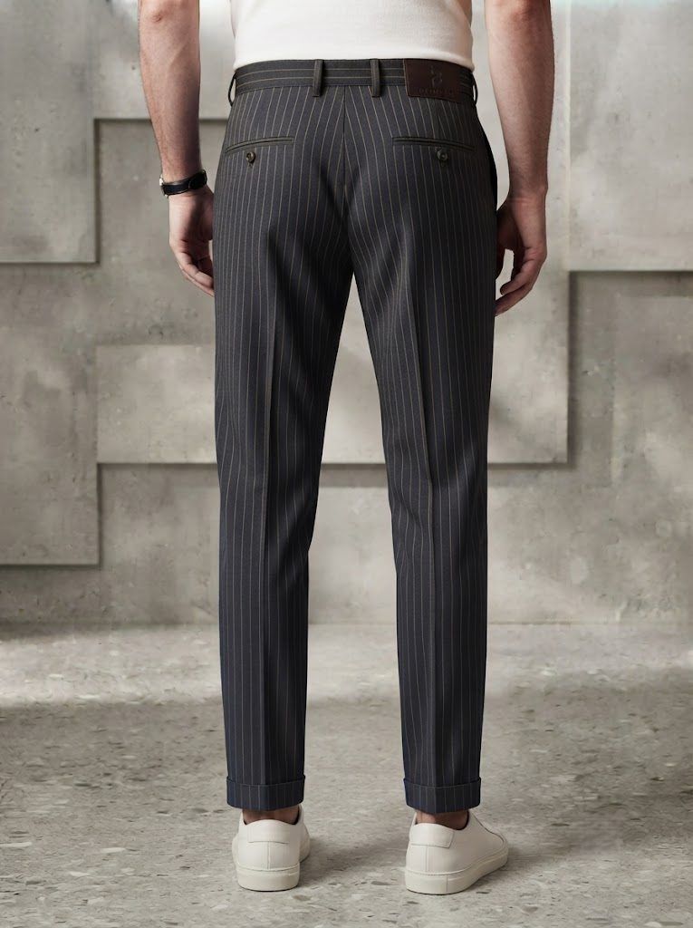 Deep Charcoal Pinstripe Chino — view 2