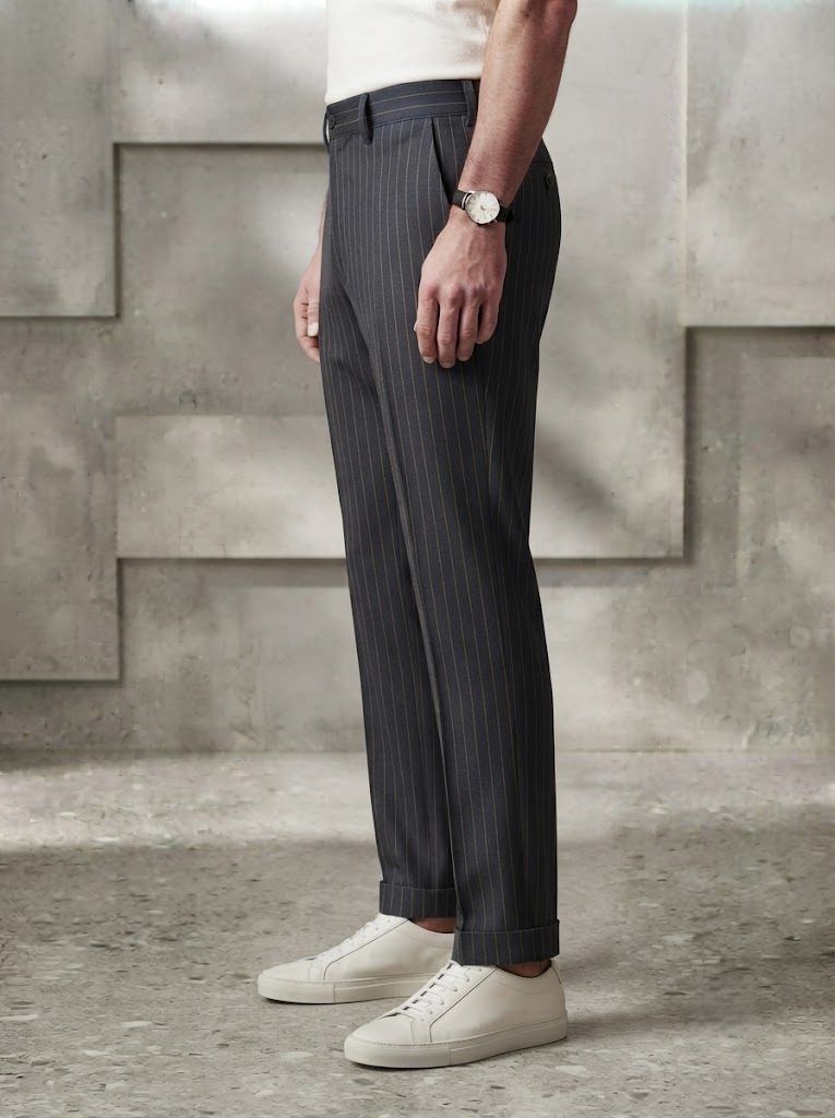 Deep Charcoal Pinstripe Chino — view 4