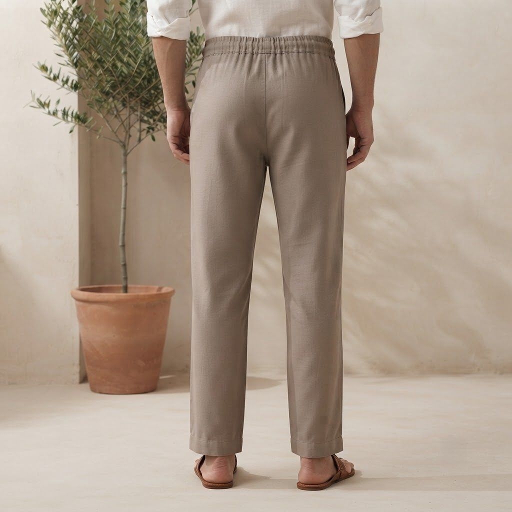 Desert Sand Linen Drawstring Pant — view 2