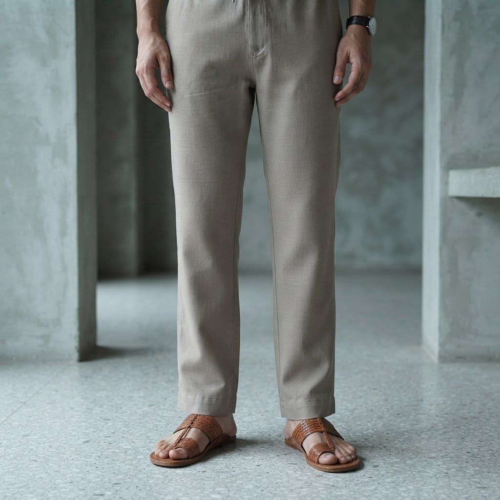 Desert Sand Linen Drawstring Pant — view 3