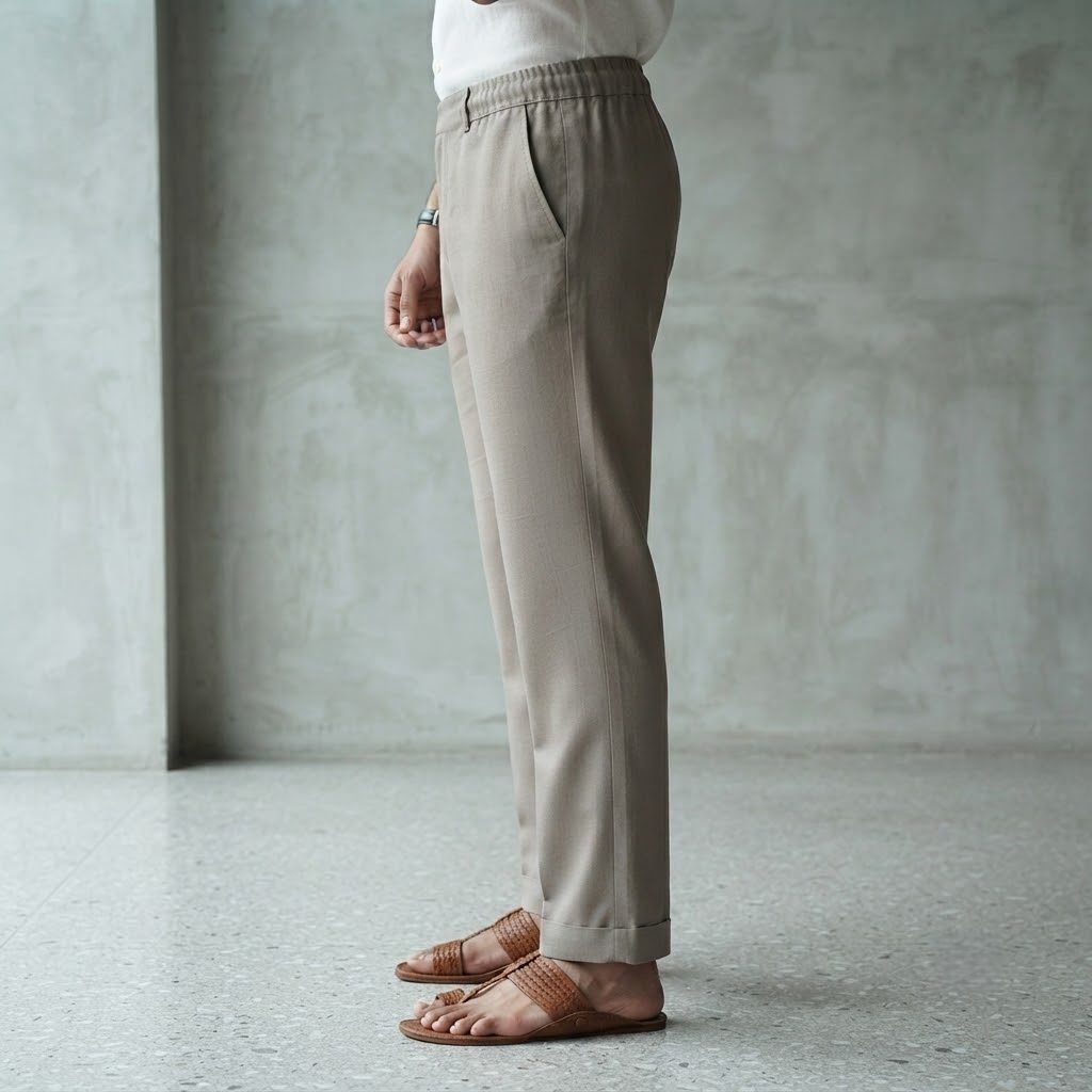 Desert Sand Linen Drawstring Pant — view 4