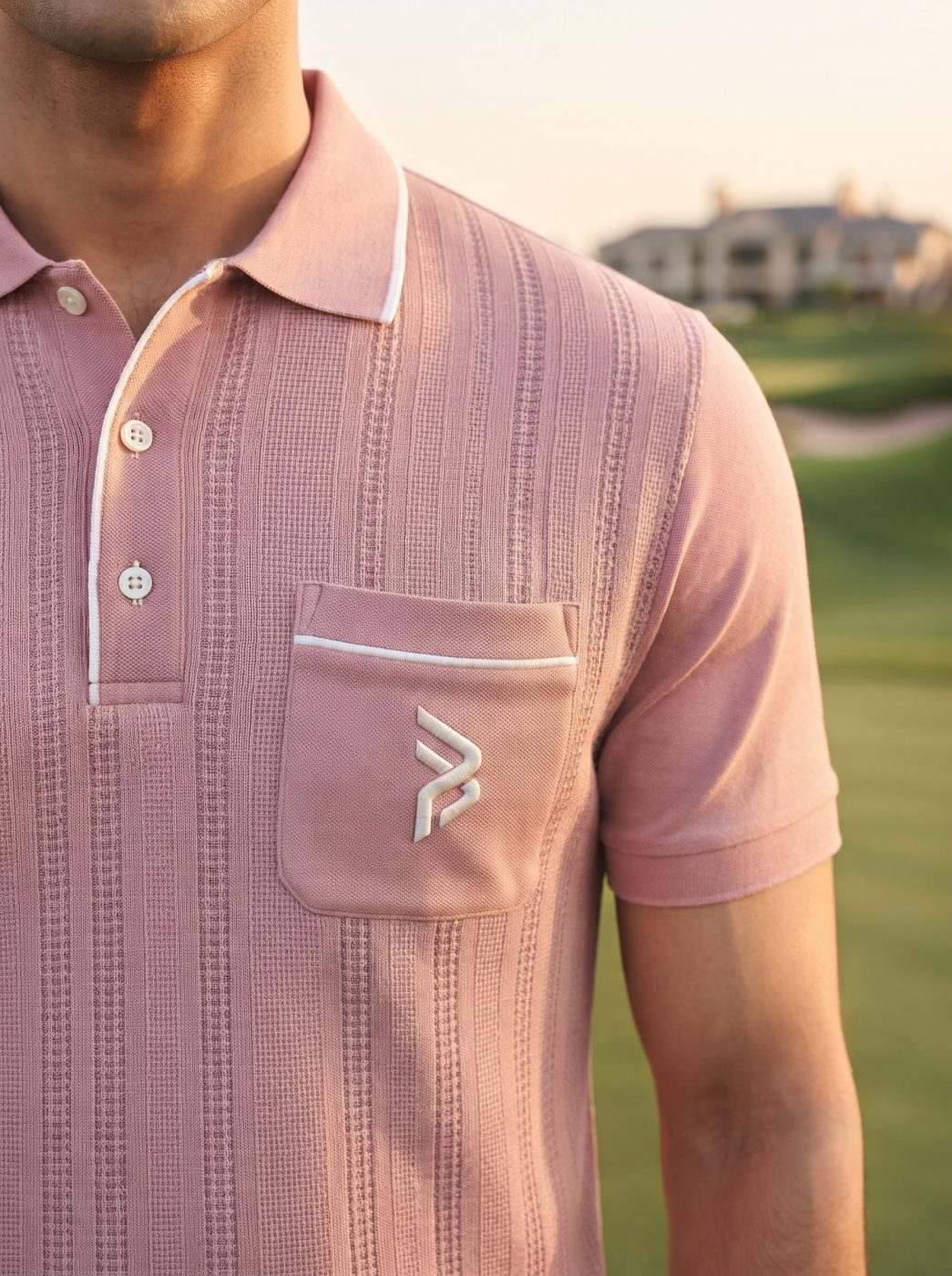 Dusty Rose Textured Polo — view 3