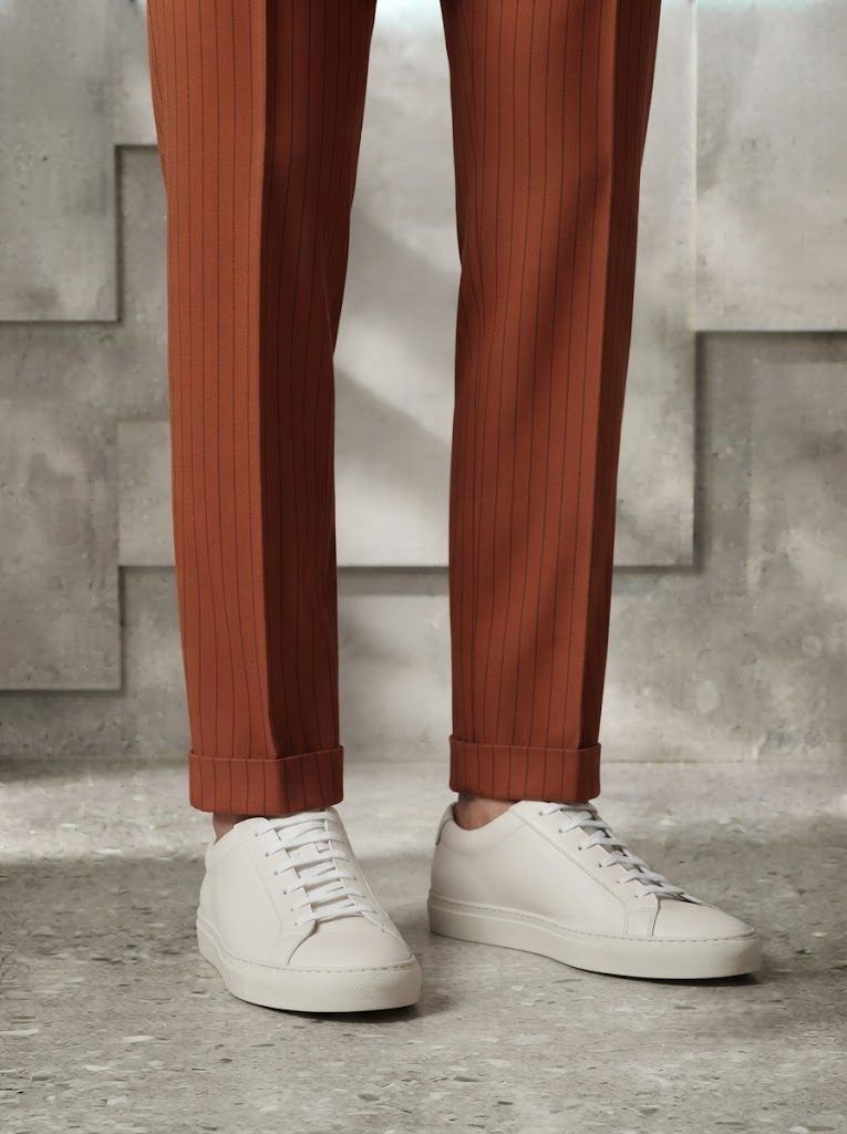 Earthy Rust Pinstripe Chino — view 3