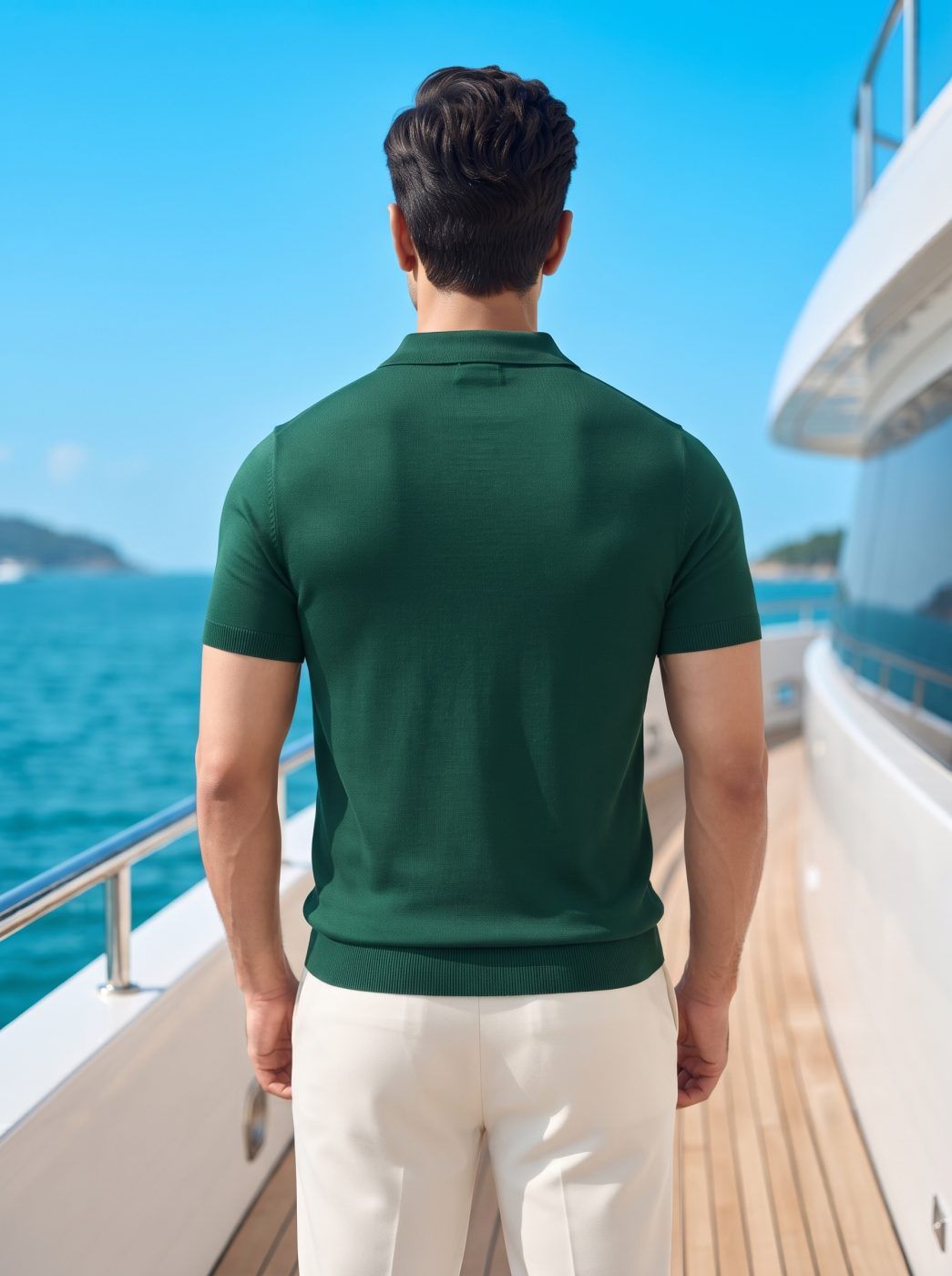Green Argyle Panel Polo — view 2