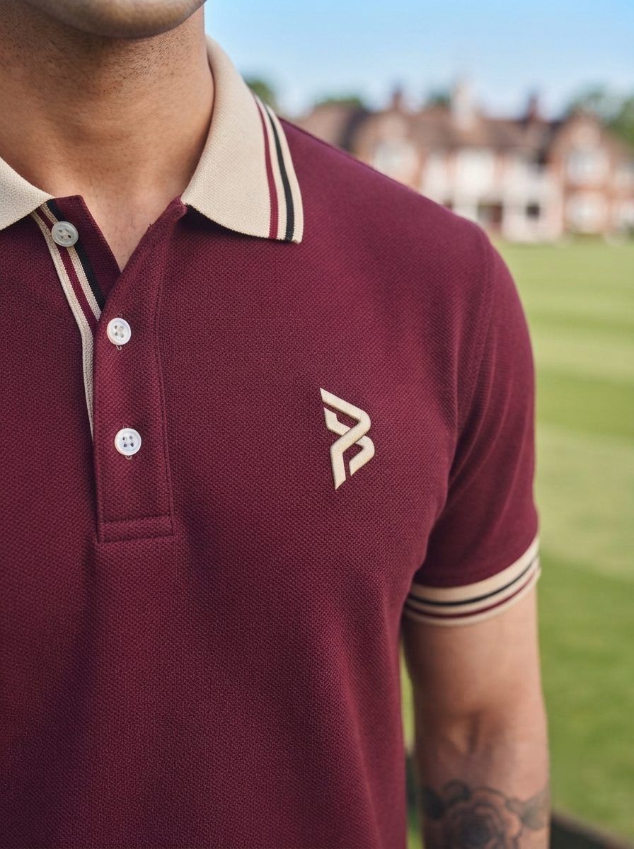 Maroon Tipped Polo — view 3