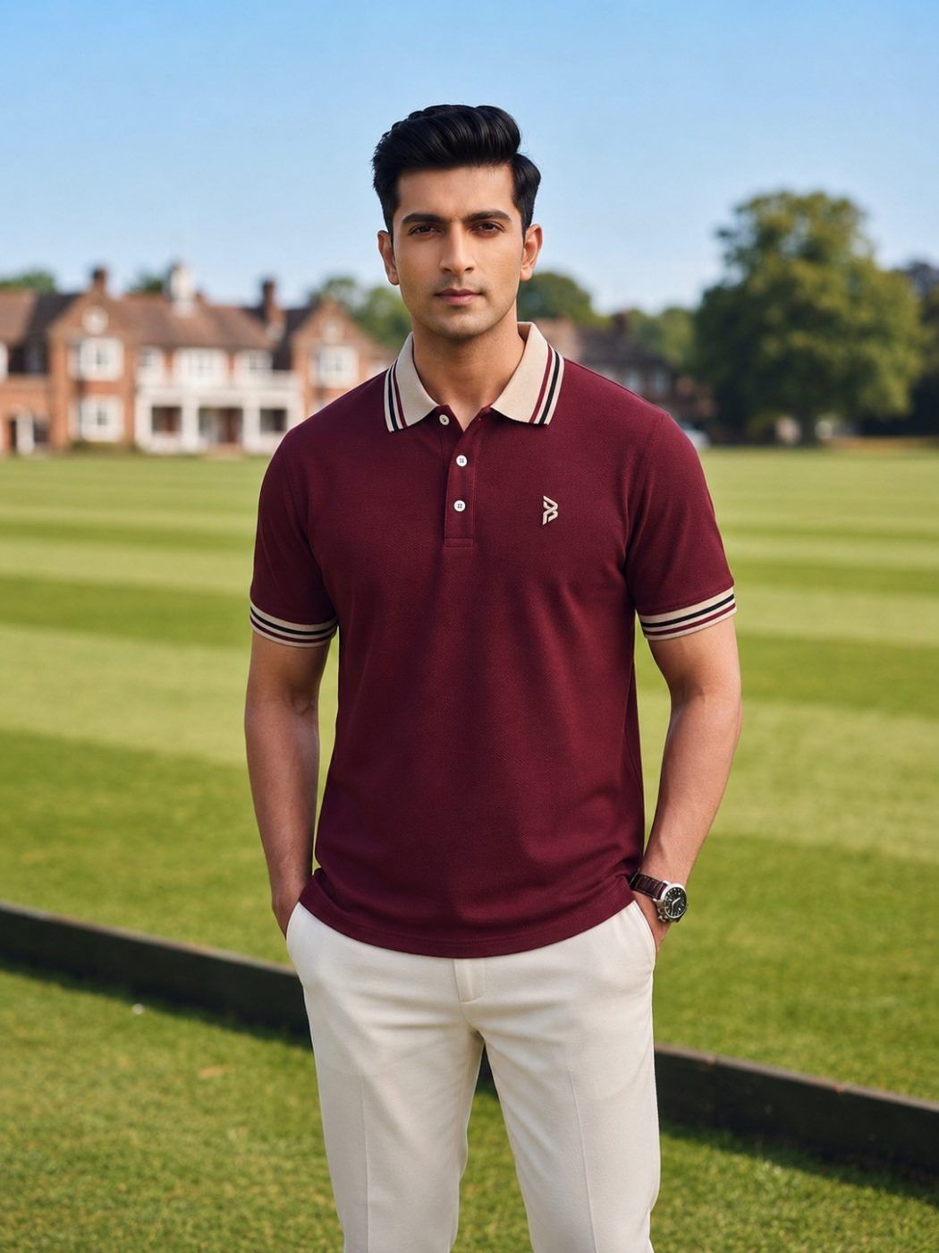 Maroon Tipped Polo — view 4