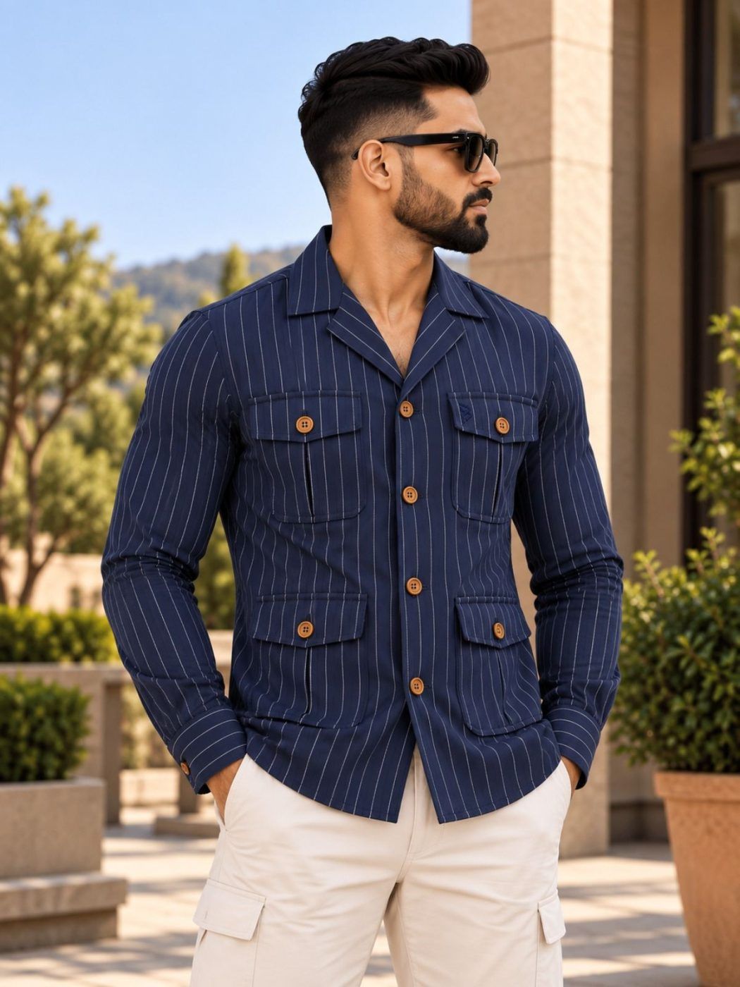 Midnight Pinstripe Hunter Shirt — view 2