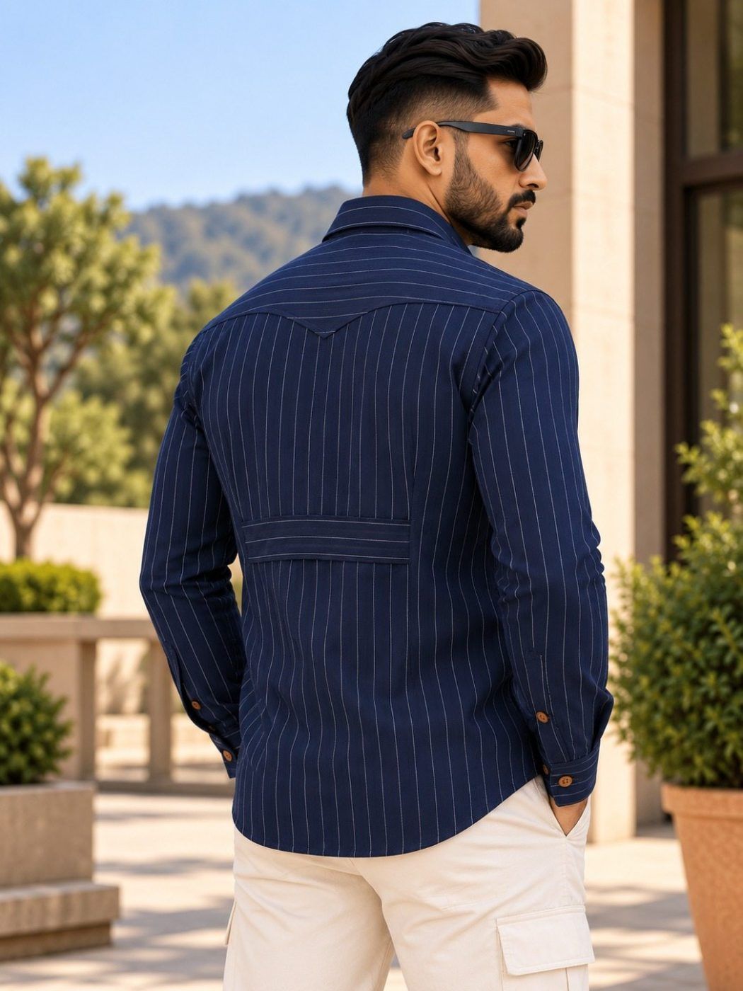Midnight Pinstripe Hunter Shirt — view 3