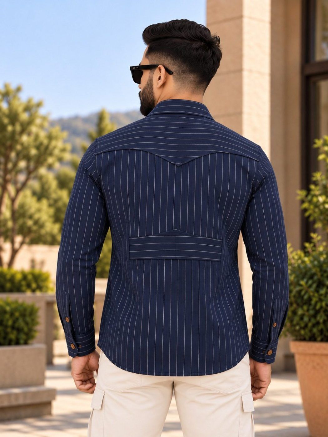 Midnight Pinstripe Hunter Shirt — view 5