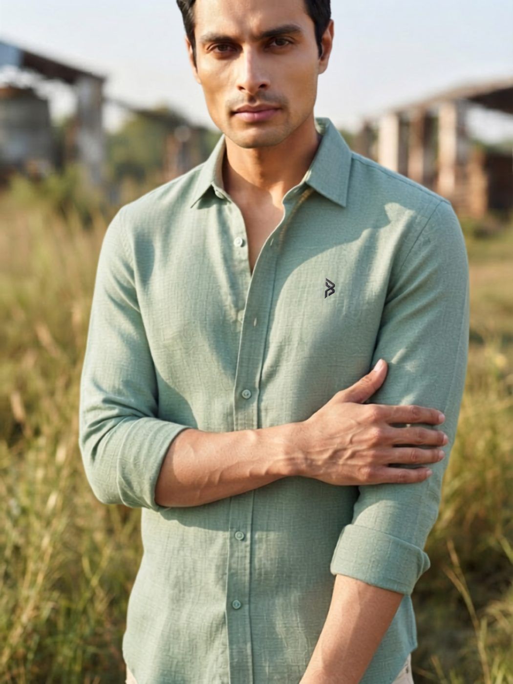 Mint Breeze Linen-Blend Shirt