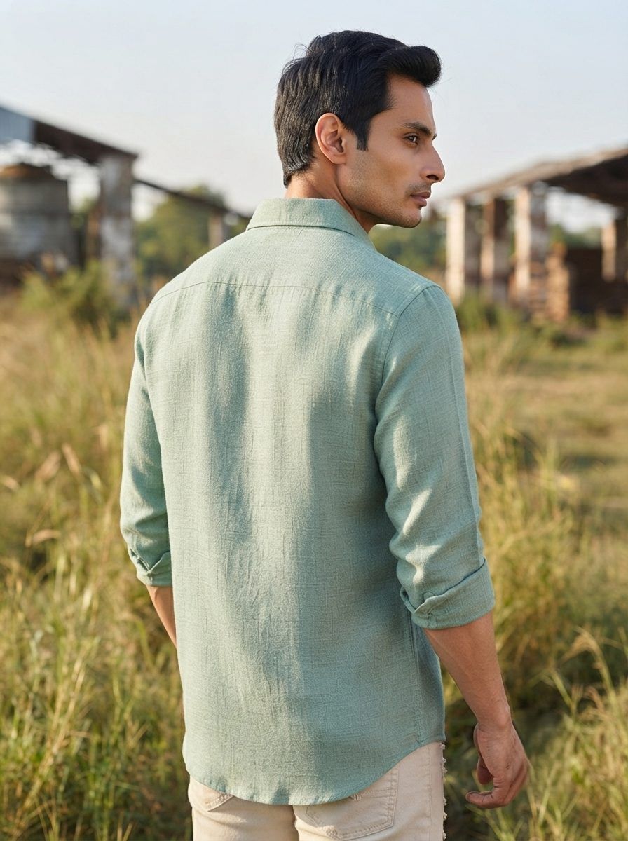 Mint Breeze Linen-Blend Shirt — view 3