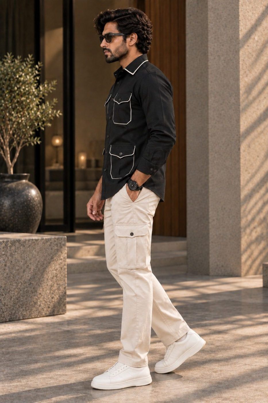 Noir Piped Hunter Shirt — view 2