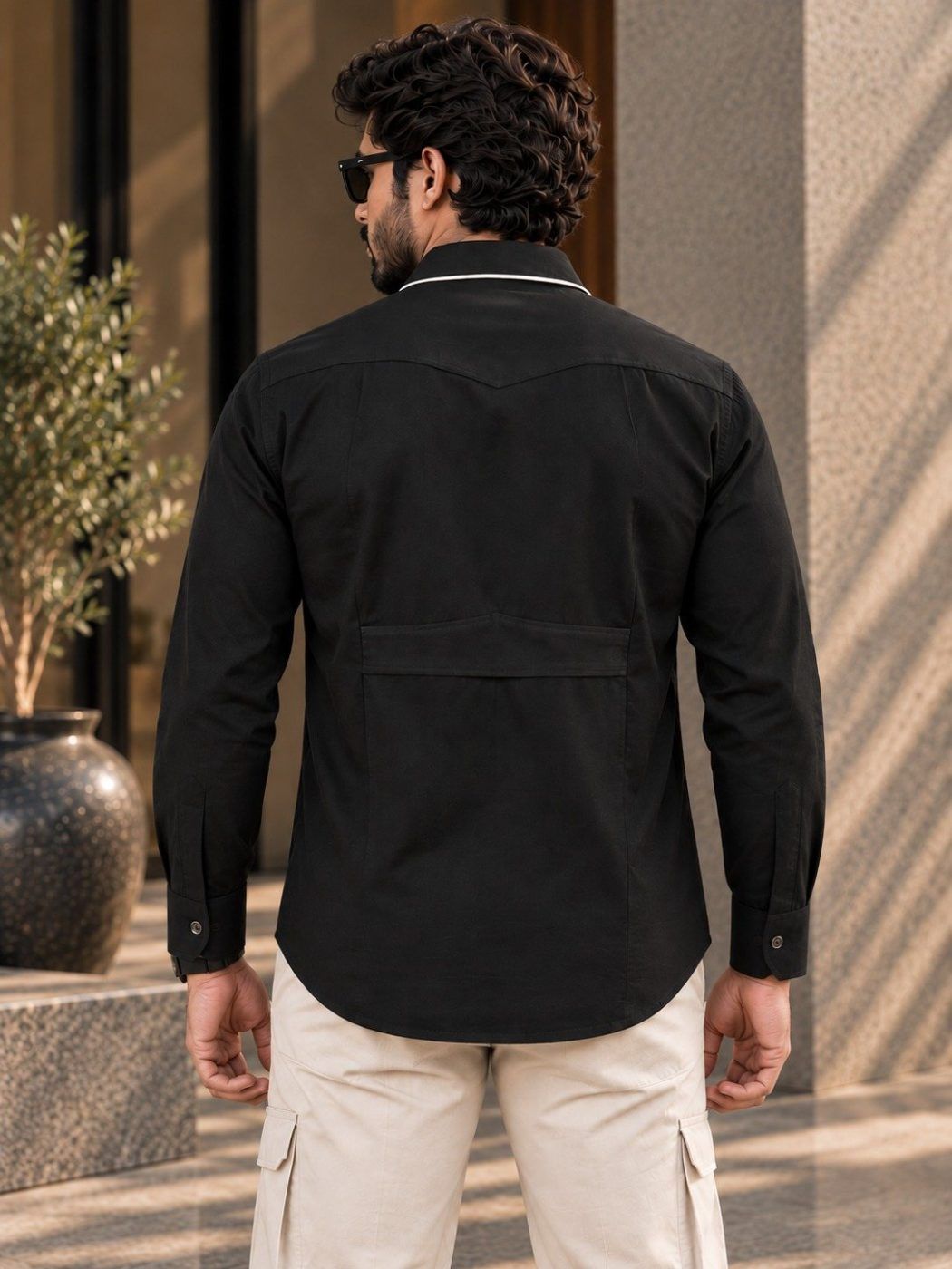 Noir Piped Hunter Shirt — view 3