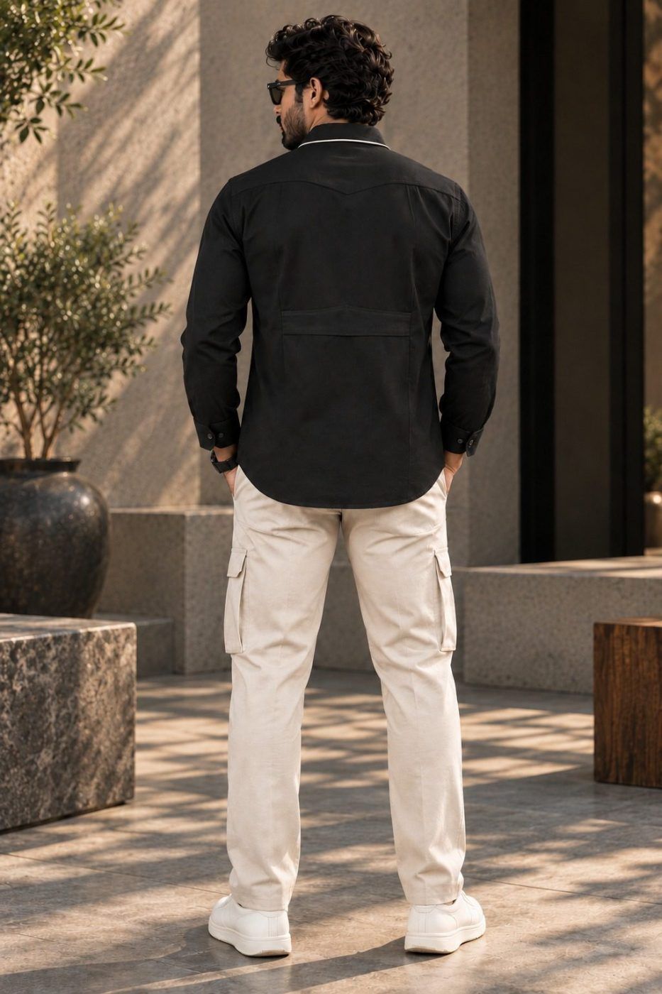 Noir Piped Hunter Shirt — view 4