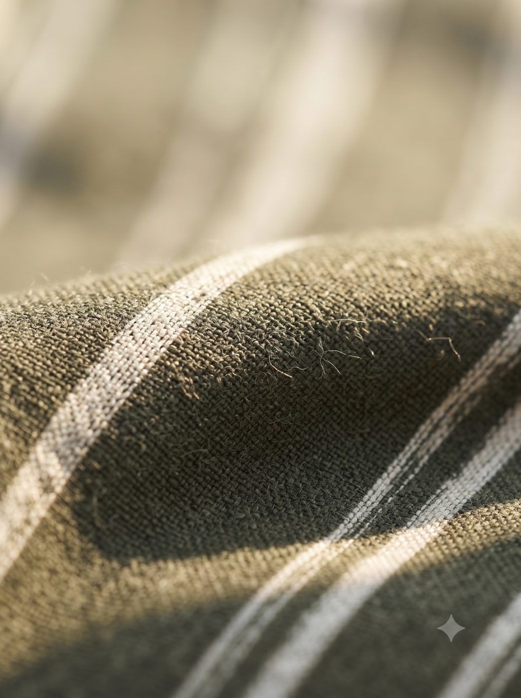 Olive & Cream Stripe Linen-Blend Shirt — view 4