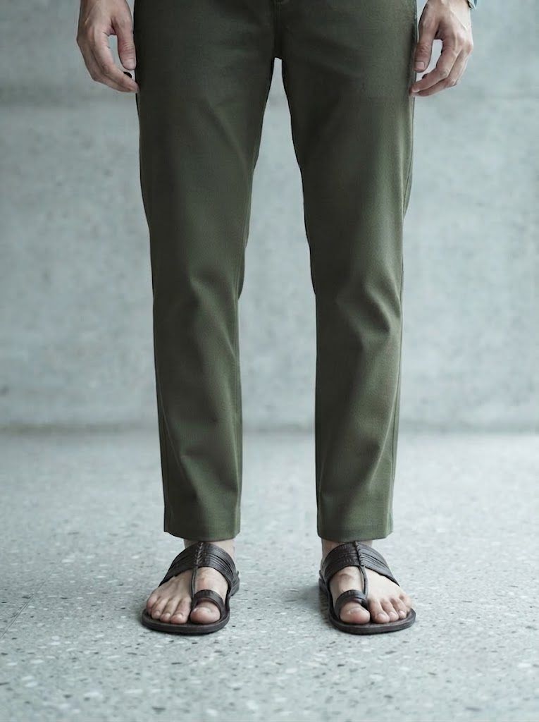 Olive Drab Linen Drawstring Pant — view 3