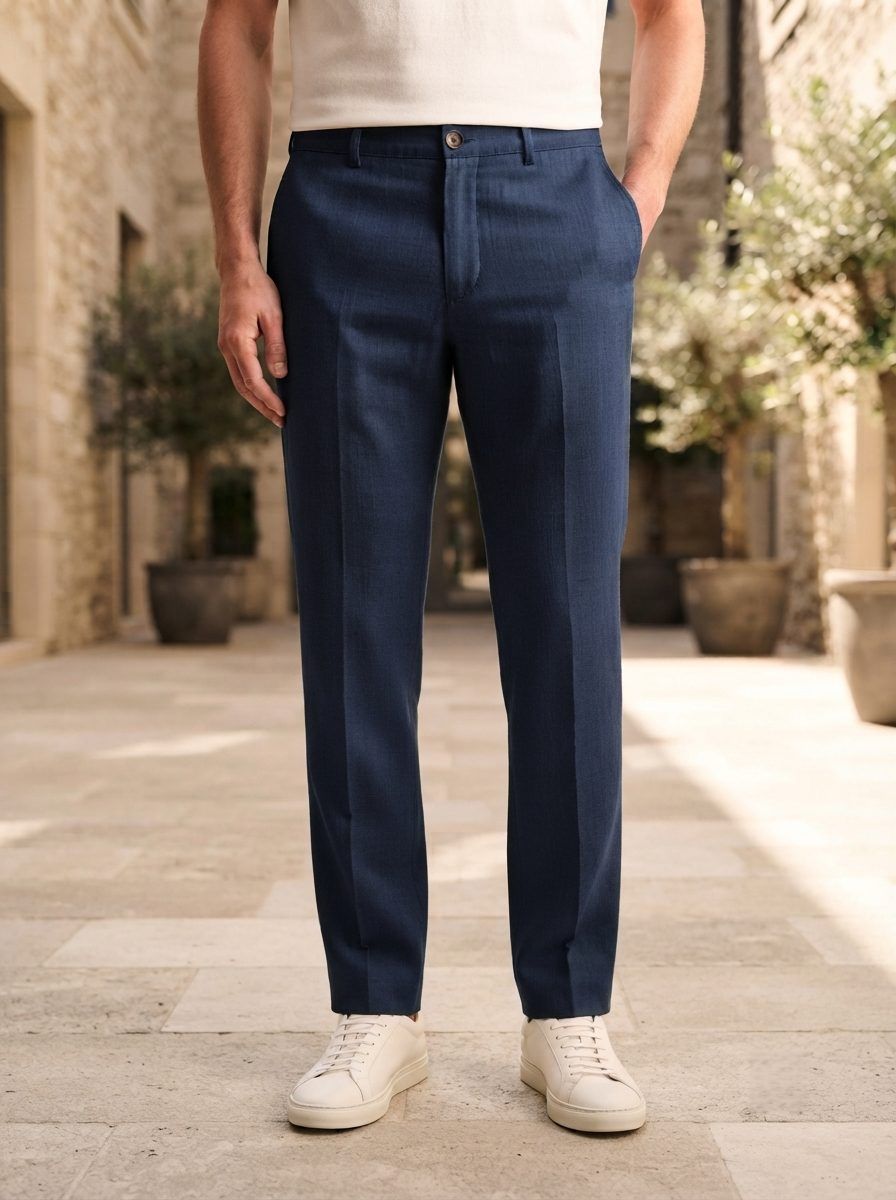 Portofino Linen Trouser, Navy