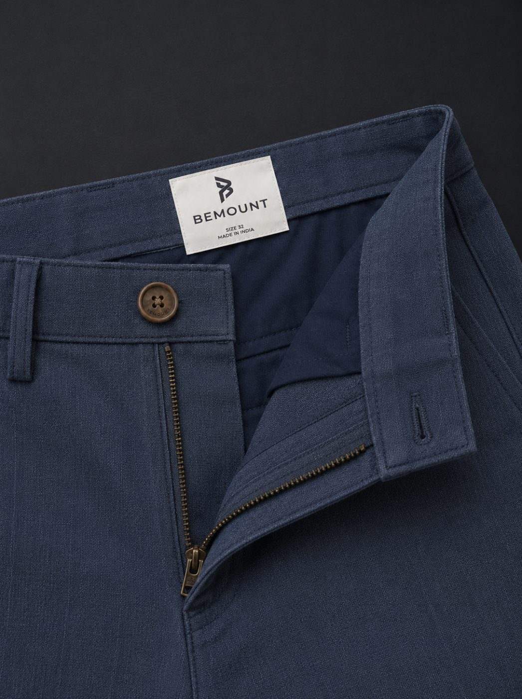 Portofino Linen Trouser, Navy — view 4