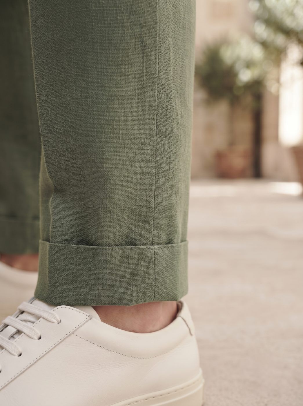 Positano Linen Jogger, Olive — view 5