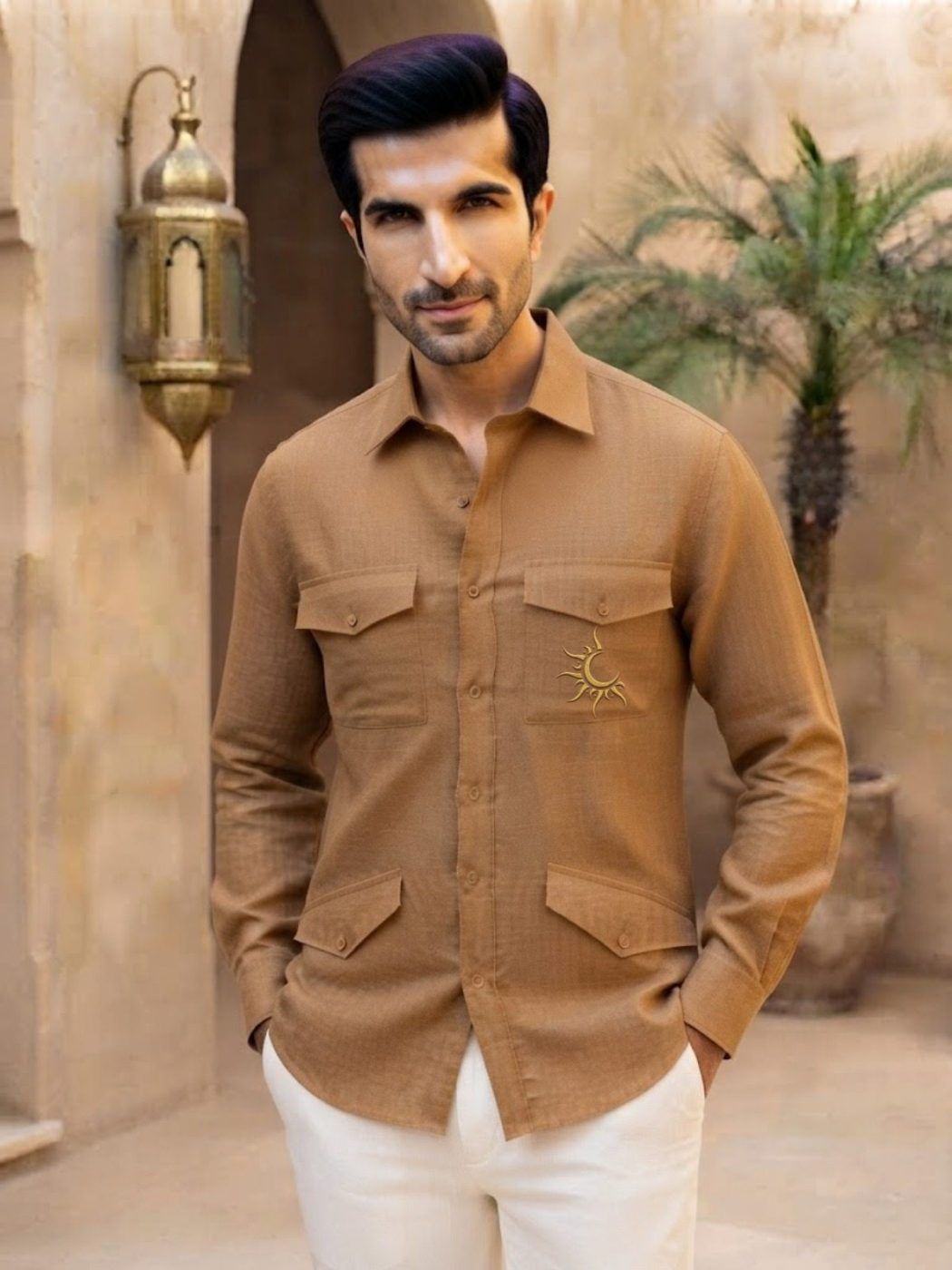 Rajputana Sahara Linen Hunter Shirt — view 2