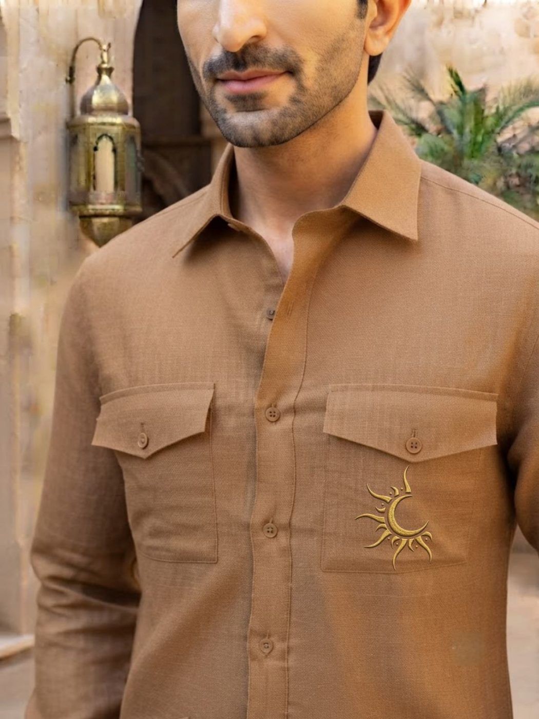 Rajputana Sahara Linen Hunter Shirt — view 3