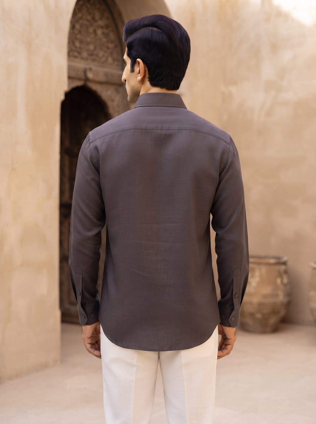 Rajputana Slate Linen Hunter Shirt — view 4