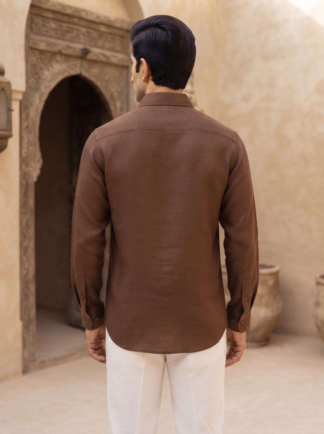 Rajputana Tobacco Linen Hunter Shirt — view 4