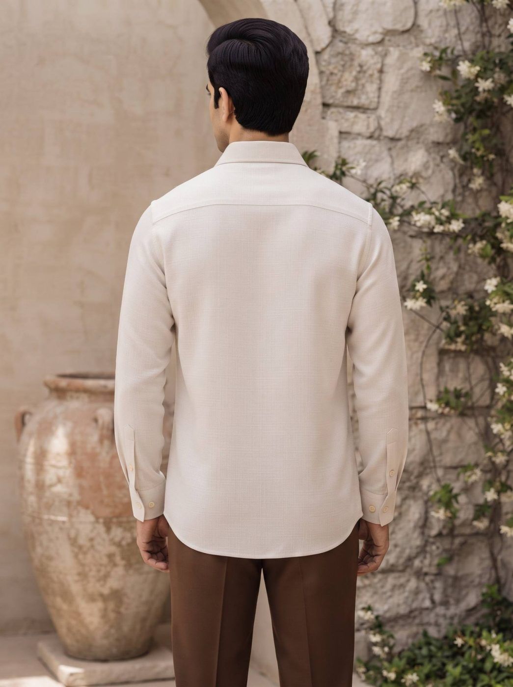 Rajputana White Linen Hunter Shirt — view 4