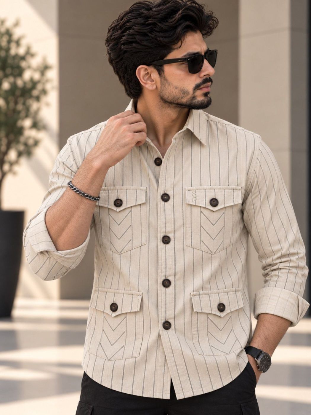 Ridgeway Pinstripe Hunter Shirt — view 2