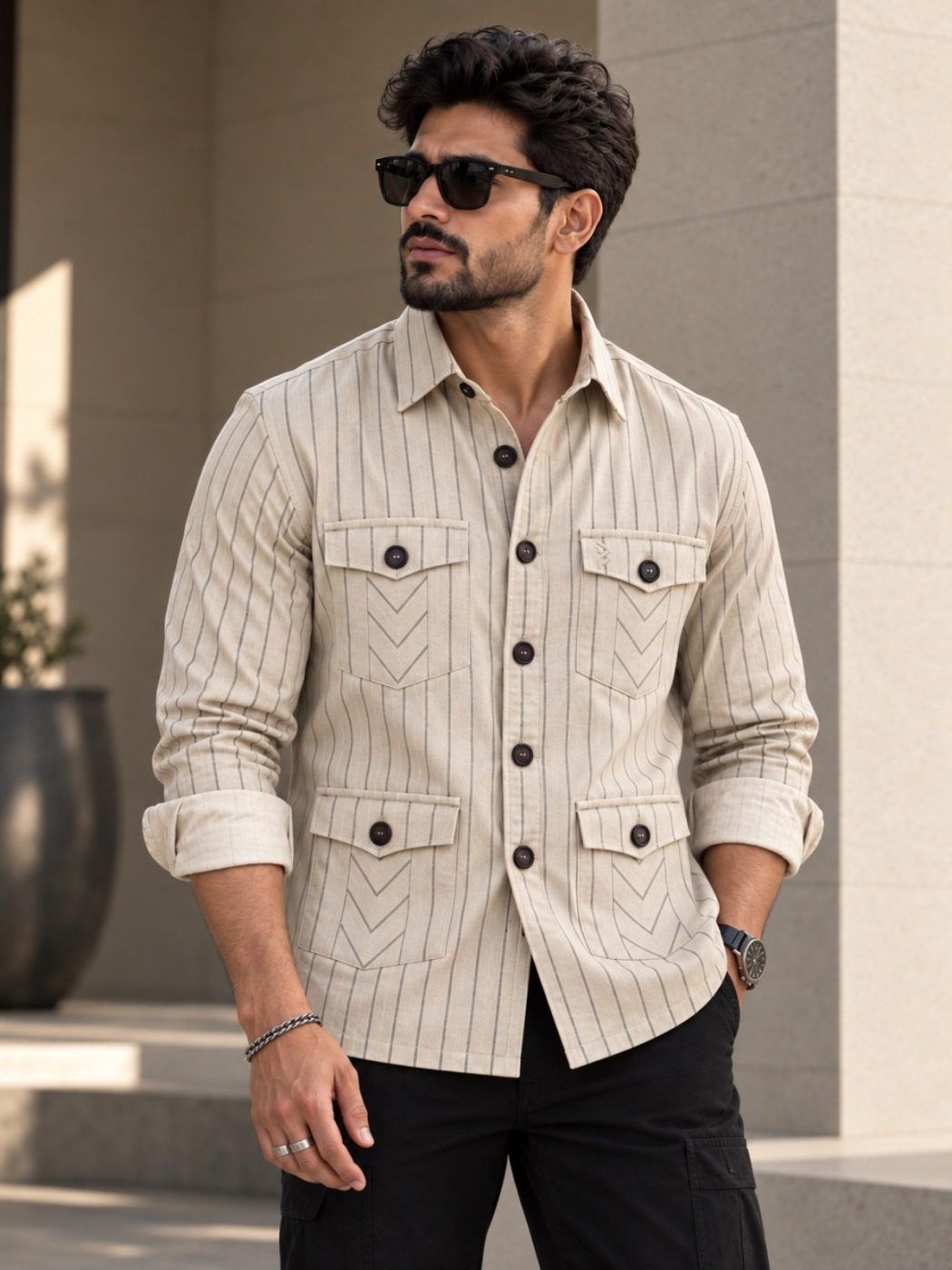 Ridgeway Pinstripe Hunter Shirt — view 4
