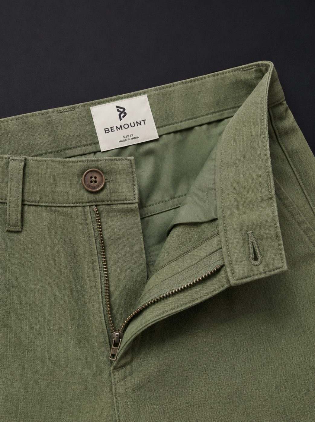 Riviera Linen Trouser, Olive — view 4