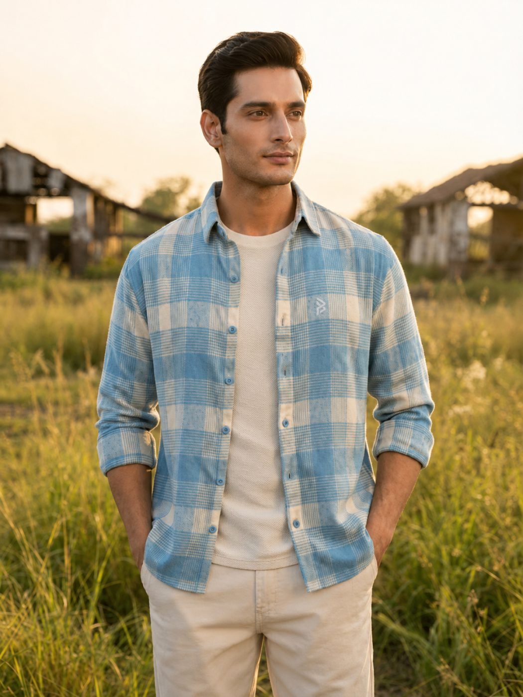 Seaside Blue Check Flannel Shirt