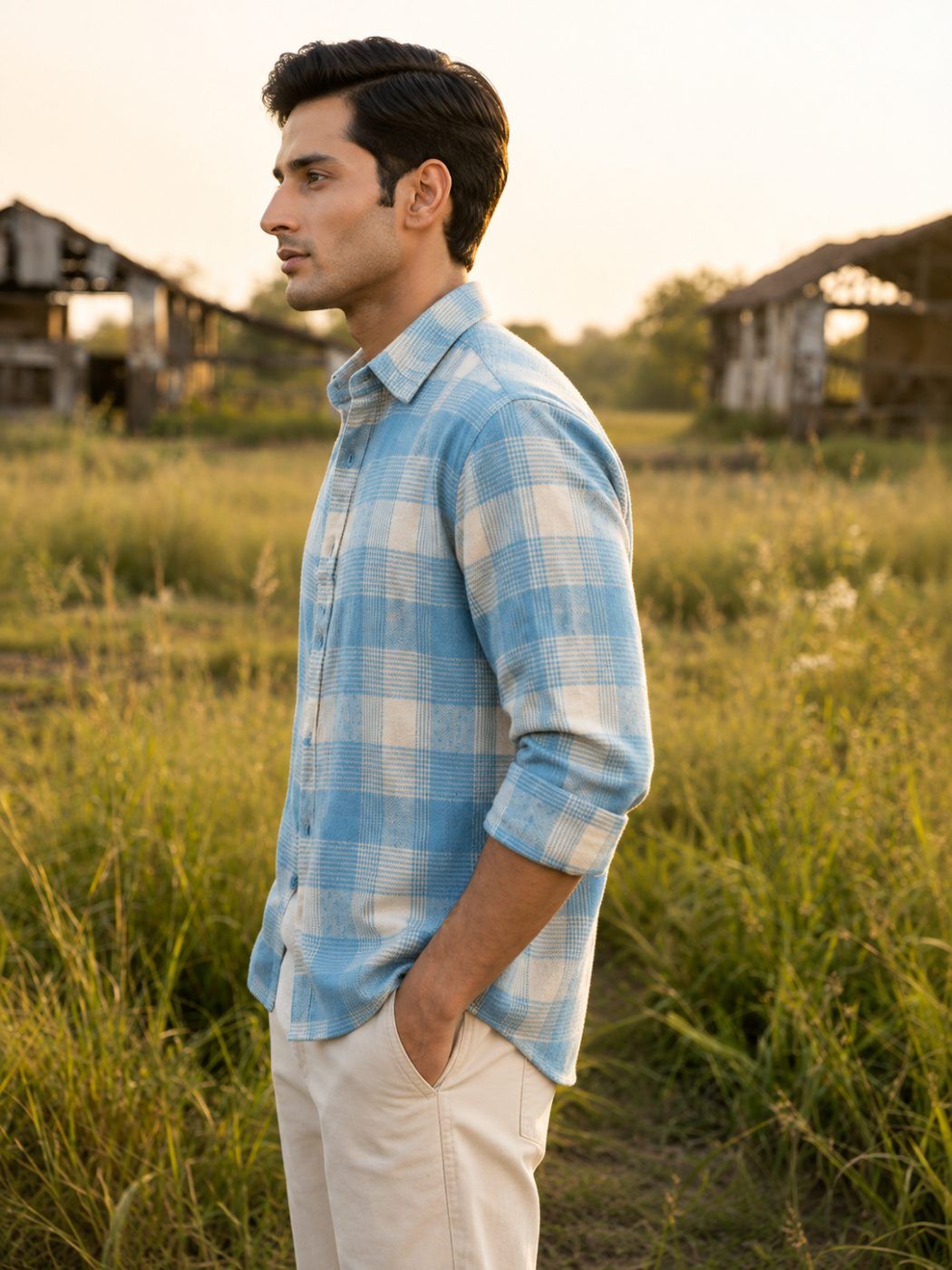 Seaside Blue Check Flannel Shirt — view 2