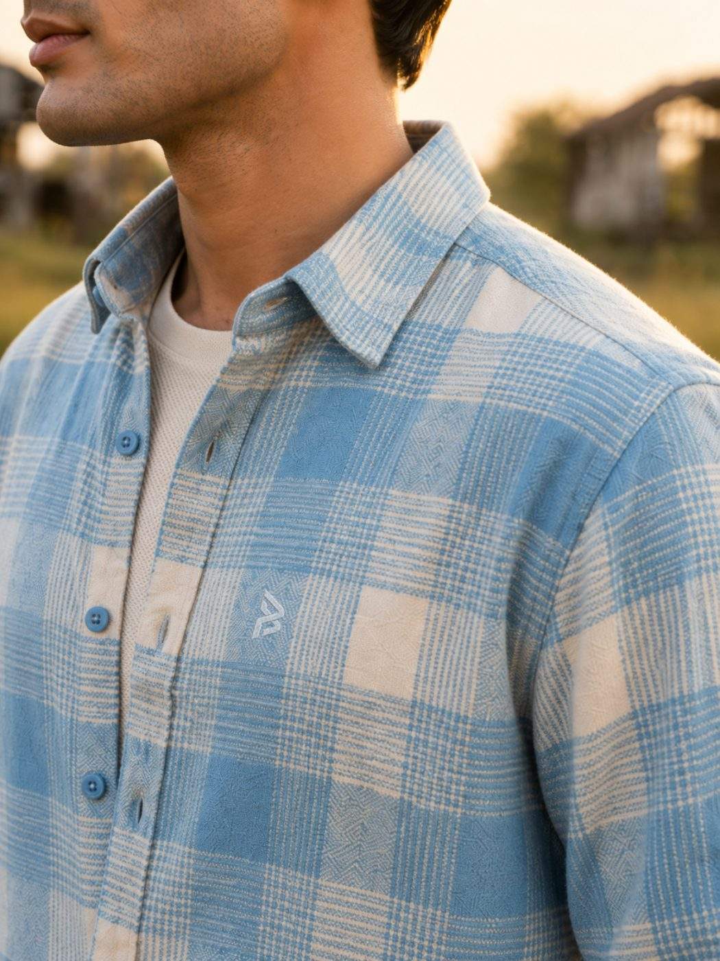 Seaside Blue Check Flannel Shirt — view 3