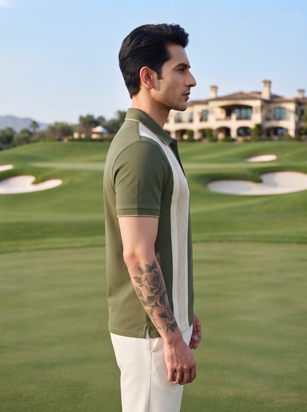 Solid Olive Polo — view 2