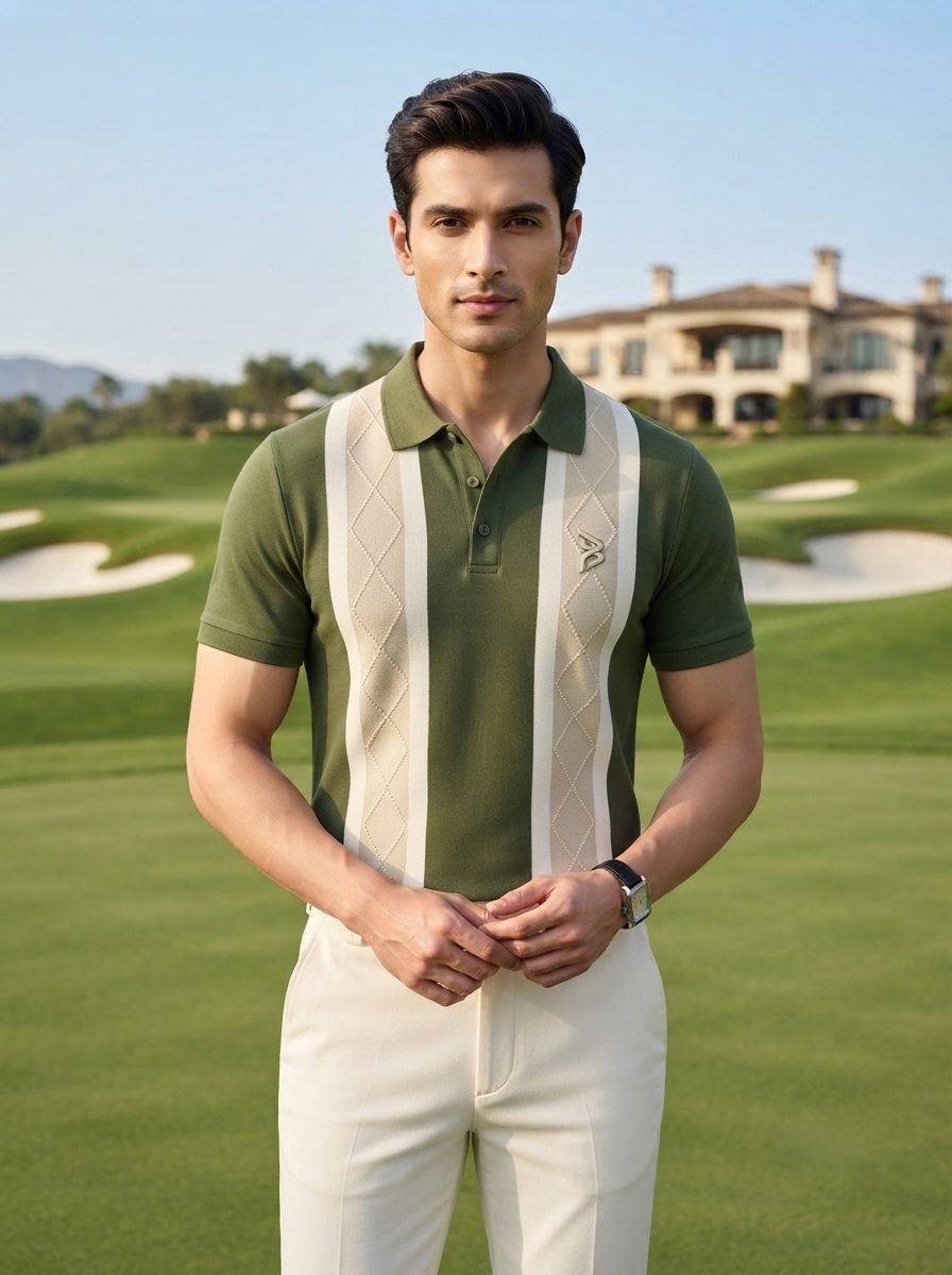 Solid Olive Polo — view 4