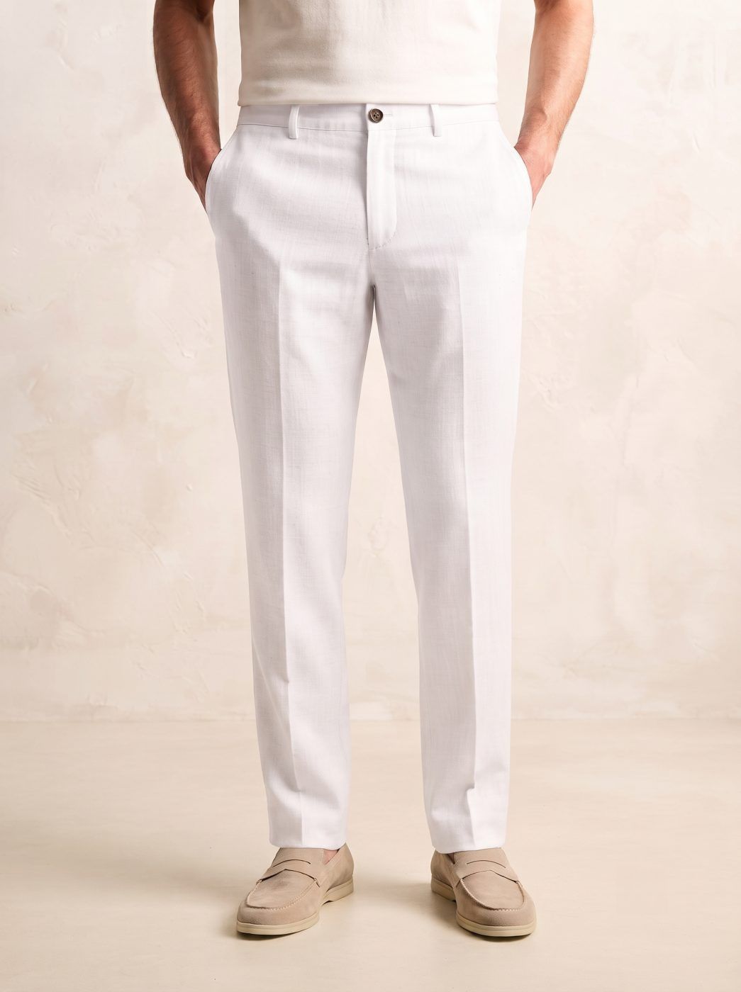 Sorrento Linen Trouser, Optic White