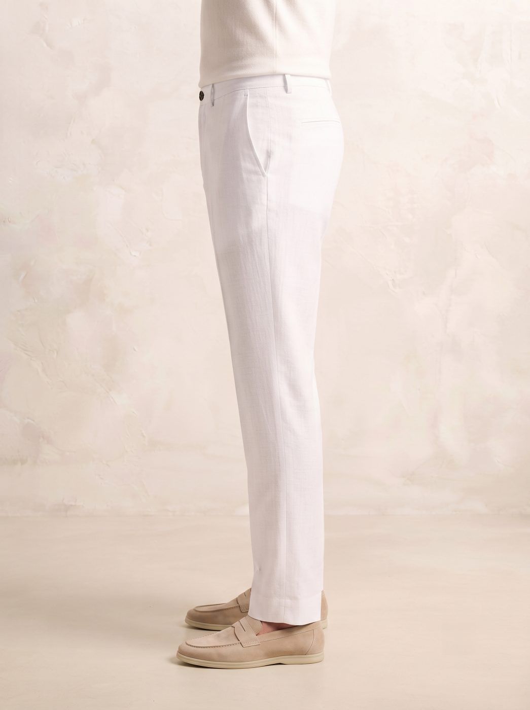 Sorrento Linen Trouser, Optic White — view 2